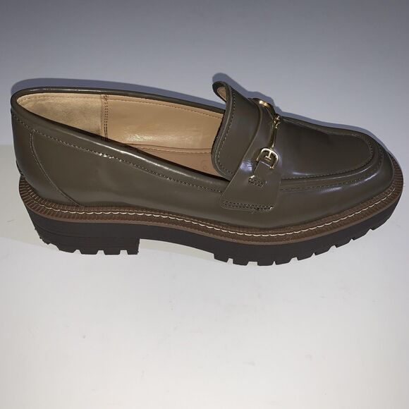 Sam Edelman Shoes Womens Size 8.5 Patent Leather Loafers Lug Sole Horsebit - Picture 2 of 9